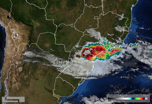 Foto de satélite divulgada nesta sexta-feira (09) pelo Simepar