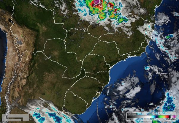 Foto de satélite divulgada pelo Simepar nesta quarta-feira (28)