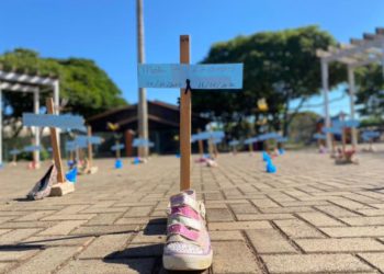 Ato na Praça da Bíblia, em Foz do Iguaçu. Foto: Áure Cunha/PMFI