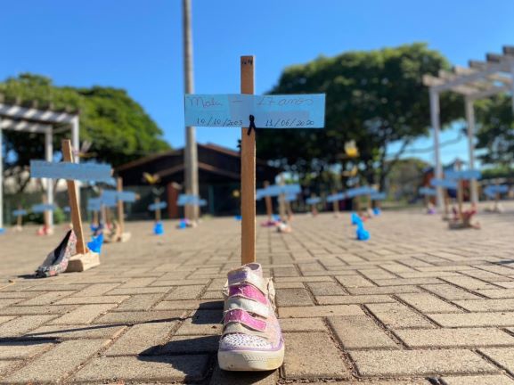 Ato na Praça da Bíblia, em Foz do Iguaçu. Foto: Áure Cunha/PMFI