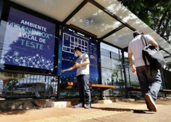 São quatro pontos de ônibus onde essas tecnologias estão funcionando em fase de testes. Foto: PTI