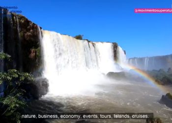 Reprodução da tomada das Cataratas do Iguaçu que aparece no vídeo.