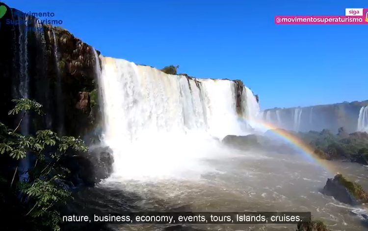 Reprodução da tomada das Cataratas do Iguaçu que aparece no vídeo.