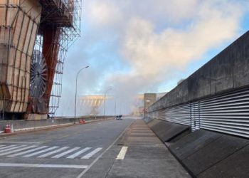 Bruma gelada na usina de Itaipu. Foto ilustrativa: Renata Rocha/JIE