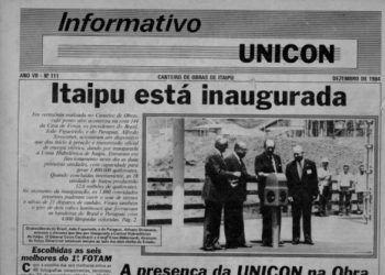 Foto: reprodução da edição do jornal da Unicon que comemorou o início da produção de energia.