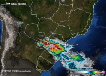 Foto de satélite publicada nesta segunda-feira pelo Simepar