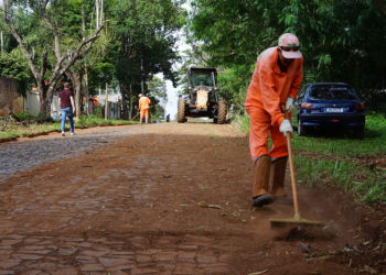 Os trabalhos começaram ontem (11) na 
Rua das Missões. Foto: `PMFI/Divulgação