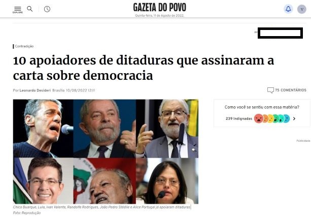 Foto: Reprodução do site da Gazeta do Povo