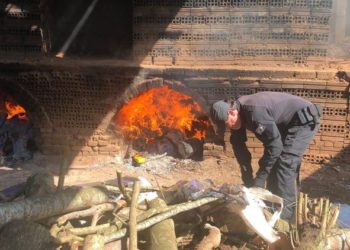 Incineração de drogas realizada ontem (15). Fotos: PF/Divulgação