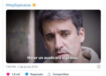 Foto: captura de imagem do vídeo da campanha de Fernández com promessa de churrasco
