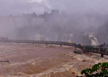 Imagem das Cataratas do Iguaçu feita nesta terça-feira (18). Foto: Edison Emerson #FotoEquipeCataratas