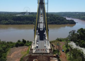 Com estrutura finalizada, Ponte da Integração Brasil-Paraguai atinge 96,6% de conclusão. Fotos: DER