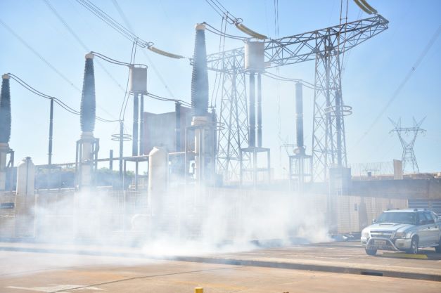 Simulação de explosão na usina de Itaipu. Fotos: IB/Pafraguai