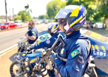 Motopoliciamento na Ponte da Amizade iniciado nesta segunda-feira (12). Foto: PRF/Divulgação