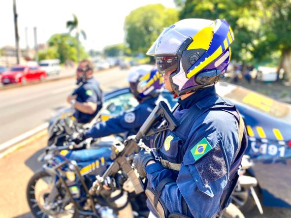 Motopoliciamento na Ponte da Amizade iniciado nesta segunda-feira (12). Foto: PRF/Divulgação