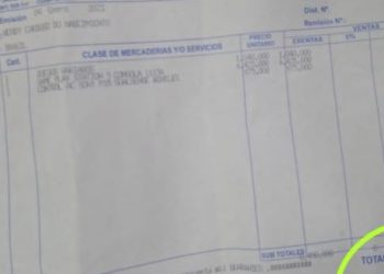 Nota fiscal que comprovou a fraude. Foto: Prefeitura de Ciudad del Este