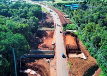 Obras de duplicação da Rodovia das Cataratas. Foto: DER