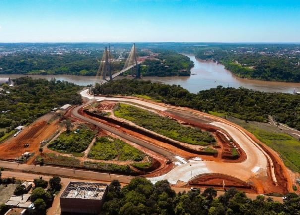 Cabeceira da Ponte da Integração do lado paraguaio. Foto MOPC/Divulgação