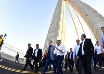 Presidente do Paraguai visitou a obra ontem (03). Foto: Itaipu/margem paraguaia