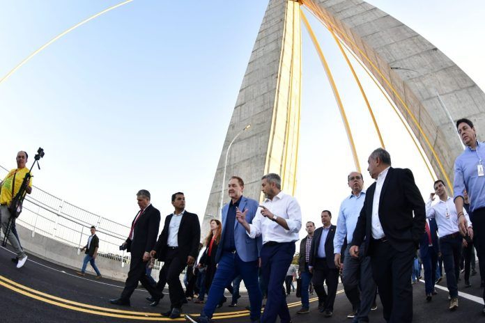 Presidente do Paraguai visitou a obra ontem (03). Foto: Itaipu/margem paraguaia