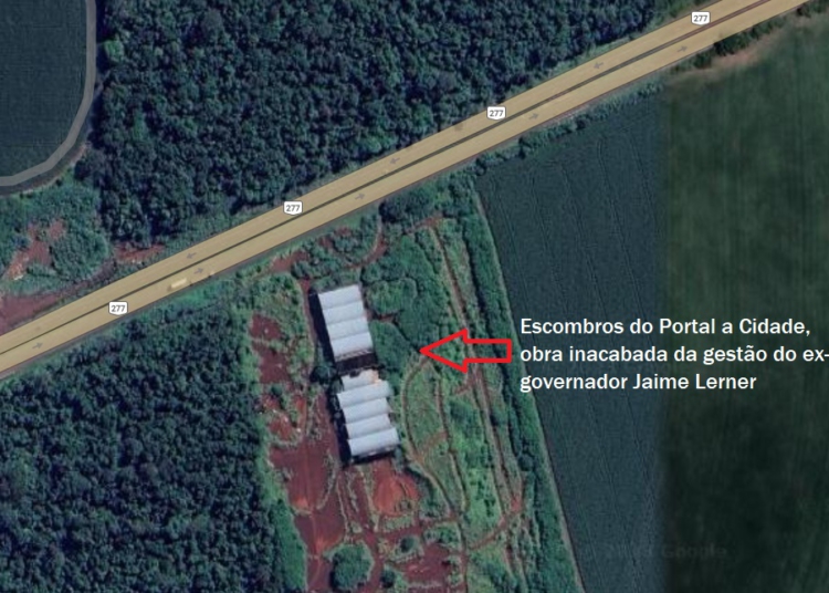 Neste local será construído o Porto Seco de Foz do Iguaçu. Foto: Google Maps