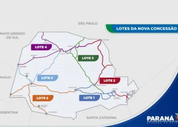Nova concessão do Paraná está dividida em seis lotes. Arte: Secom-PR