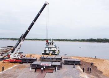 Solenidade do início da construção da embarcação. Foto: divulgação