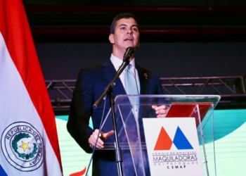 Santiago Peña fez o anúncio na abertura da Expo Maquia, ontem (04). Foto: Agência IP