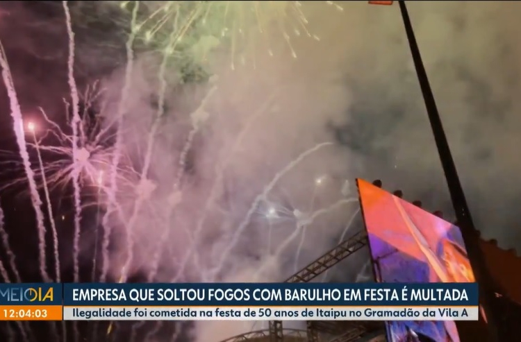 Evento no Gramadão da Via A que resultou na multa. Foto: captura de tela da televisão.
