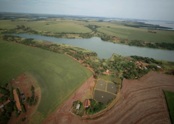 Vista aérea da aldeia do Ocoy. Foto: Alexandre Marchetti/Itaipu Binacional