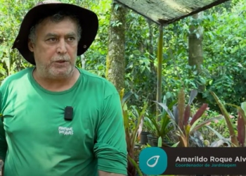 Amarildo Roque Alves trabalha há 23 anos no Parque das Aves. Foto: captura de imagem do vídeo da Loumar