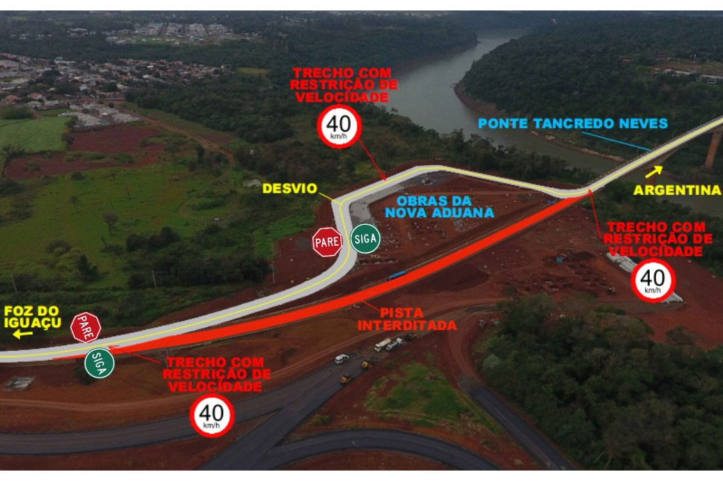 Perimetral Leste: Ponte Tancredo Neves em Foz do Iguaçu terá pare-e-siga no acesso
Foto: DER-PR