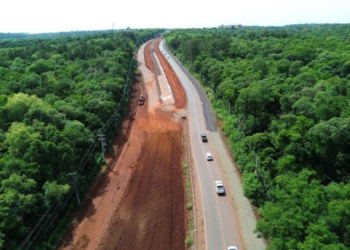 Obras de duplicação da Rodovia das Cataratas. Foto: DER-PR