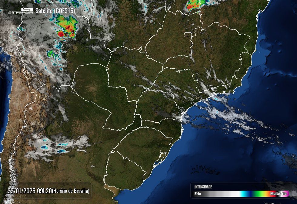 Céu  praticamente sem nuvens sobre o Paraná nesta quarta-feira. Foto: Simepar