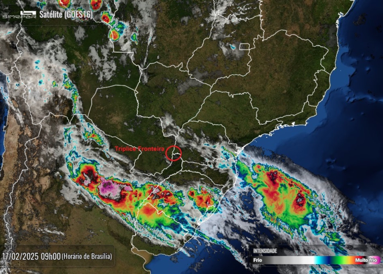 Foto de satélite divulgada nesta segunda-feira pelo Simepar