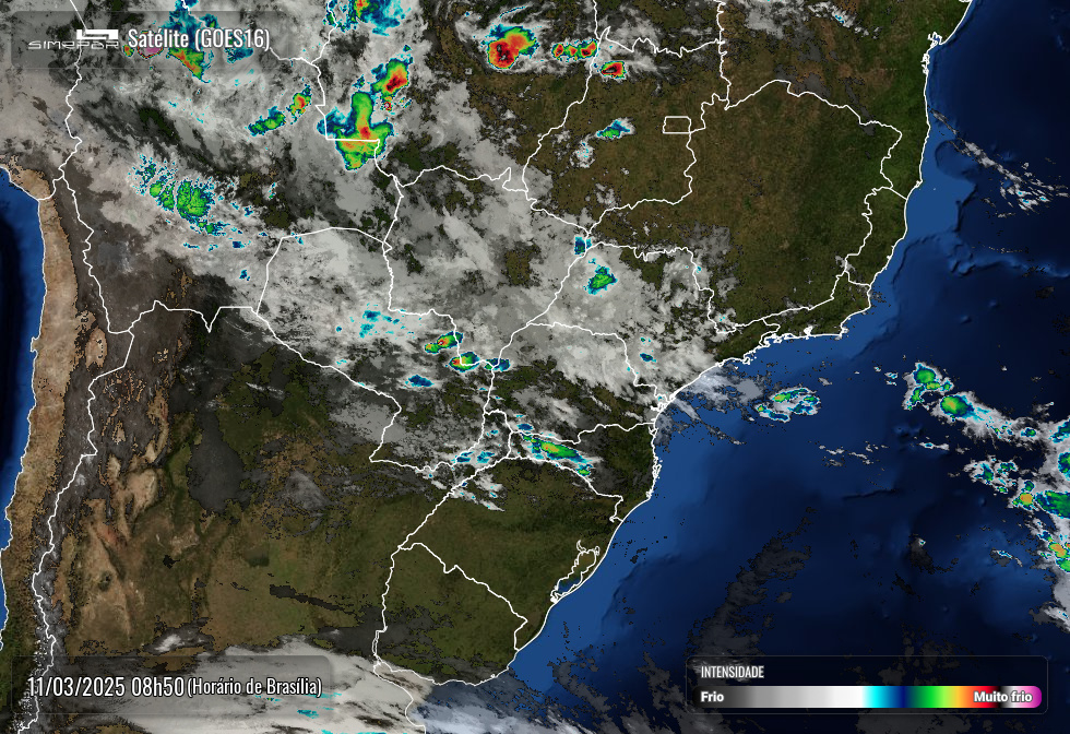 Foto de satélite divulgada às 8h50 desta tereça-feira.