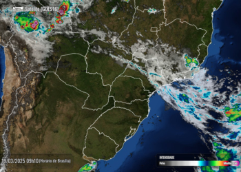 Foto de satélite divulgada na manhã desta quarta-feira pelo Simepar.