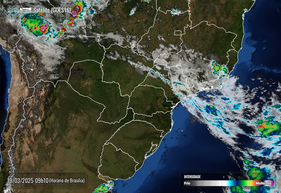 Foto de satélite divulgada na manhã desta quarta-feira pelo Simepar.